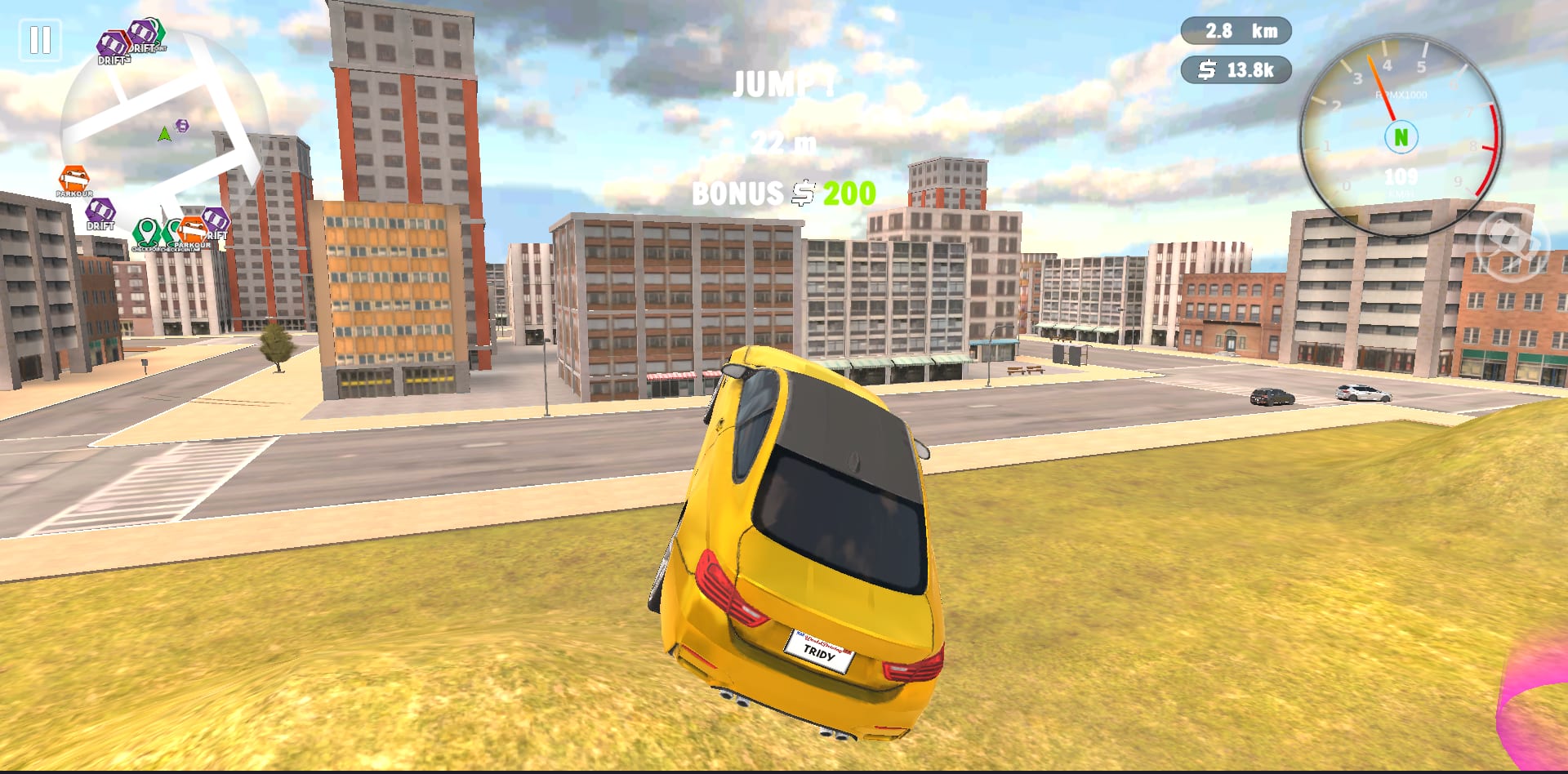 Drive Quest — free driving off-road after a big jump while exploring the open map